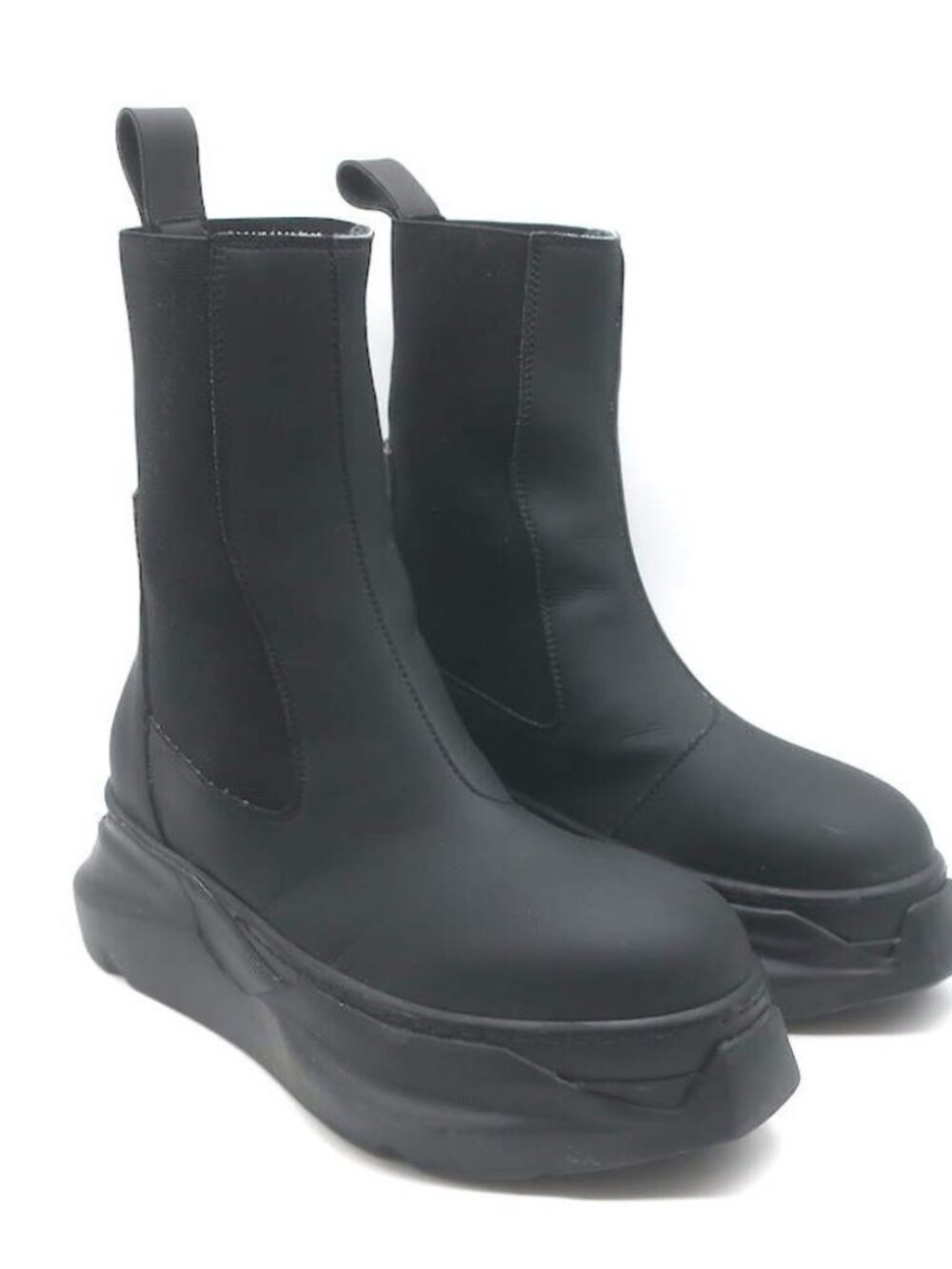 Rick Owens DRKSHDW Abstract Beatle Boots Black Faux Leather Size 37.5 D